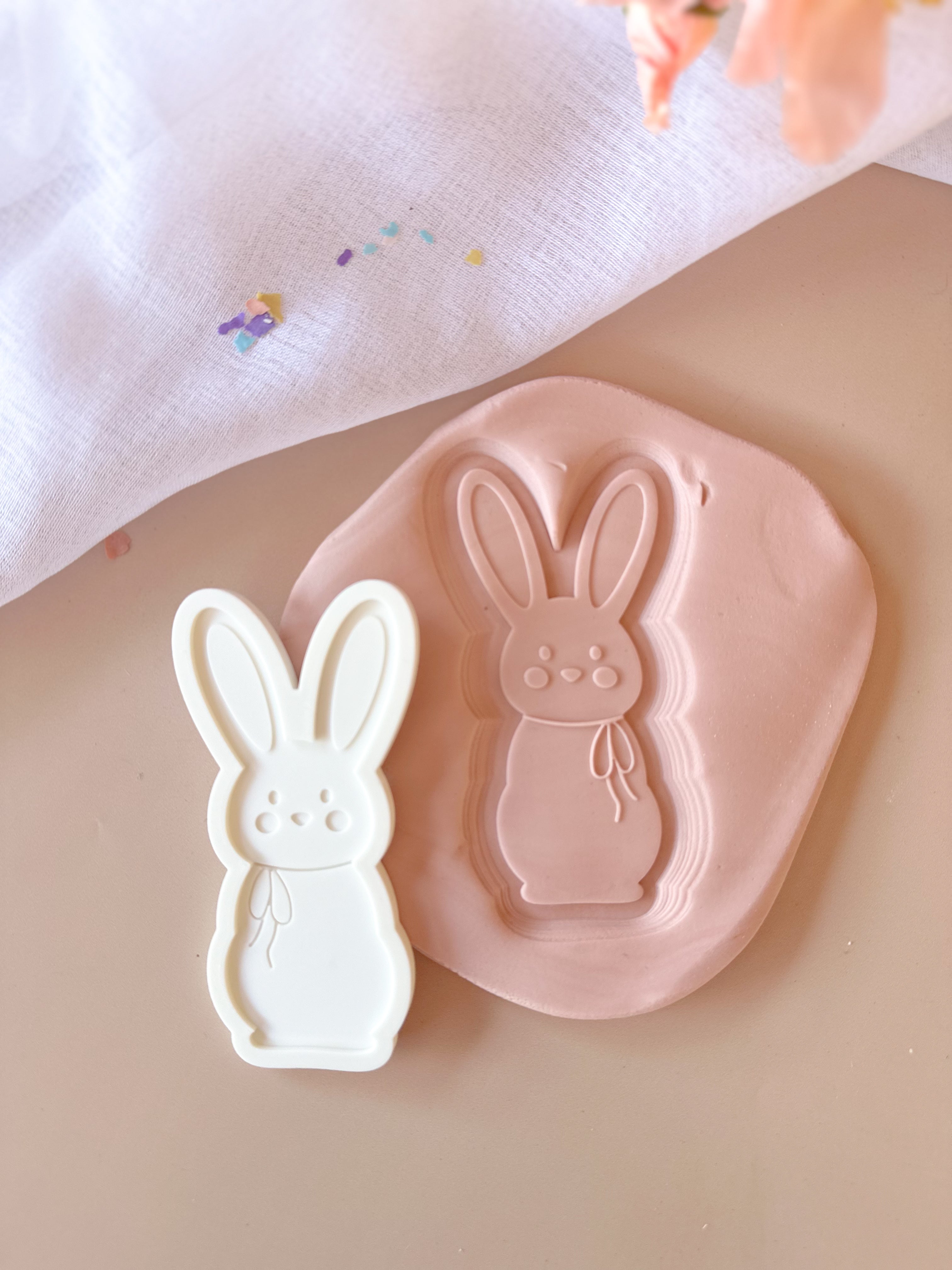 Boss Embossers Rabbit Bunny front with ribbon debosser and cutter – COOKI CO CUTS pty ltd